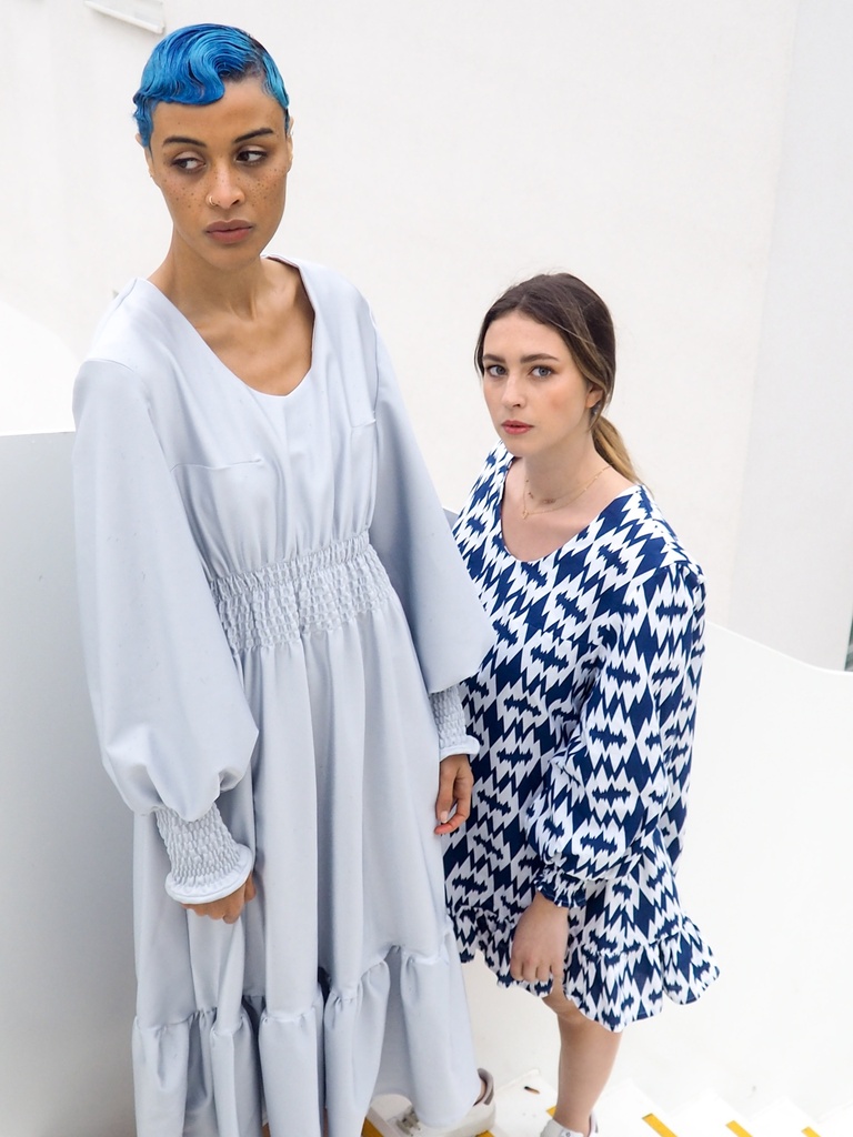 Robe upcycling Juliette longue colorée