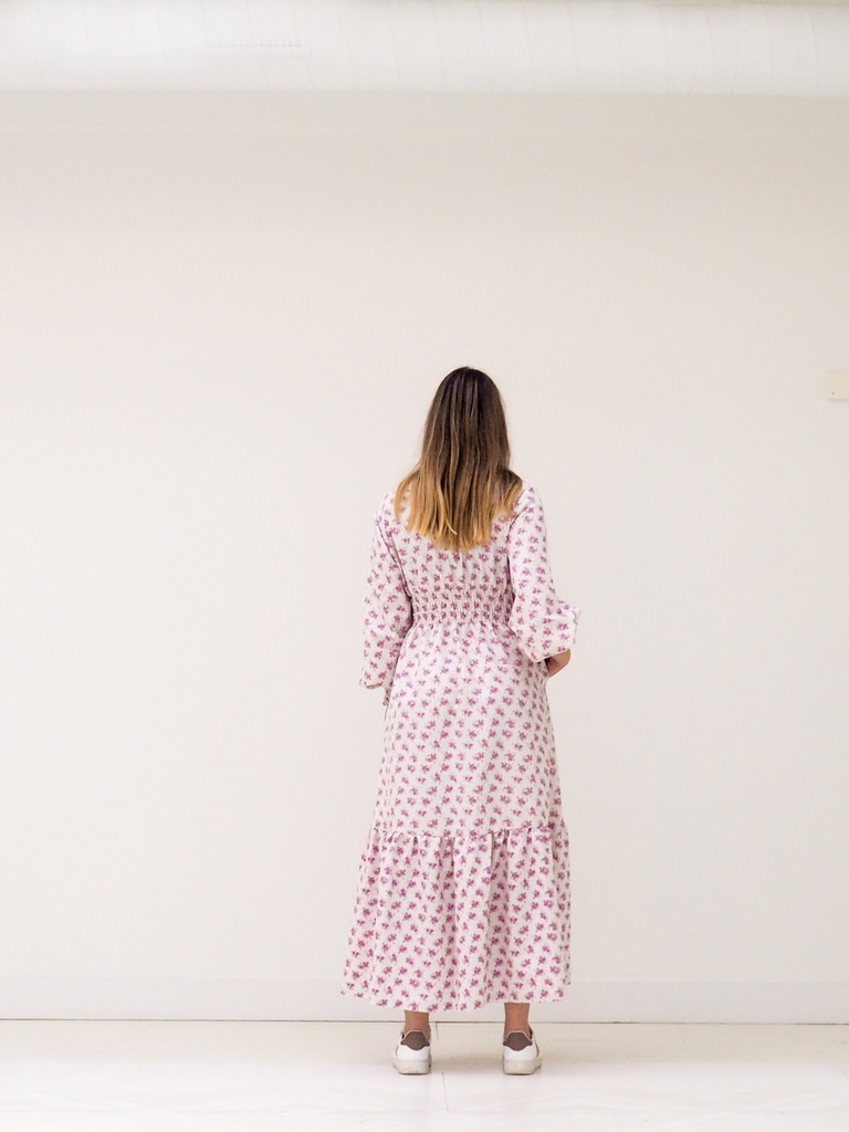 Robe upcycling Juliette longue colorée
