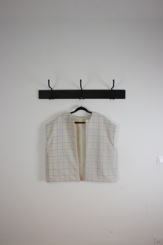 Veste Agathe sans manches réversible beige multicolore