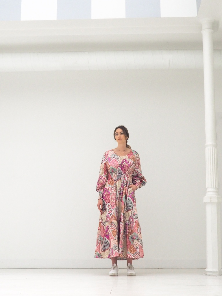 Robe upcycling Juliette longue colorée