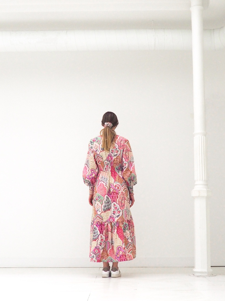 Robe upcycling Juliette longue colorée