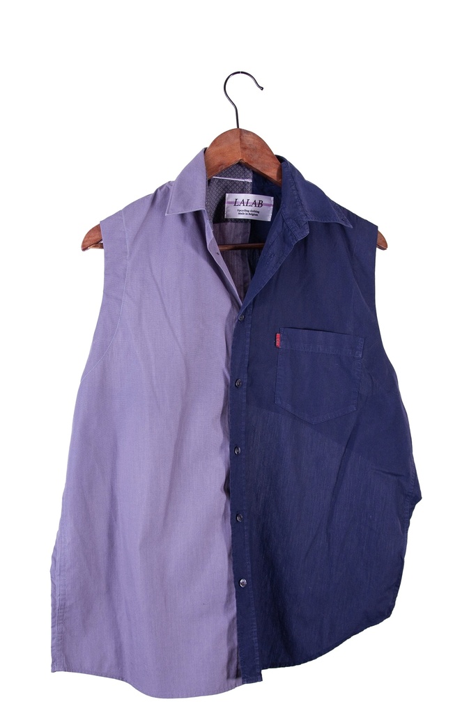 Chemise Gaëlle dos nu bicolore grise et noire