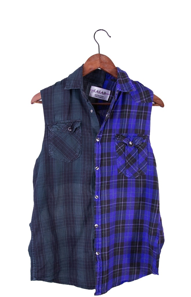 Chemise Gaëlle dos nu bicolore à carreaux
