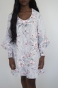 Robe Juliette courte grise à fleurs
