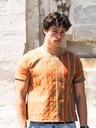 T-shirt unisexe bicolore ocre