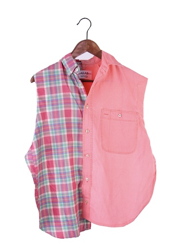 [Gaëlle 22] Chemise Gaëlle dos nu bicolore rose