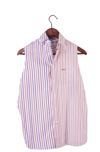 [Gaëlle 25] Chemise Gaëlle bicolore lignée