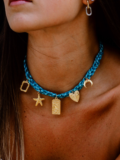 [Caroline vichy turquoise] Collier Caroline vichy turquoise signe astro