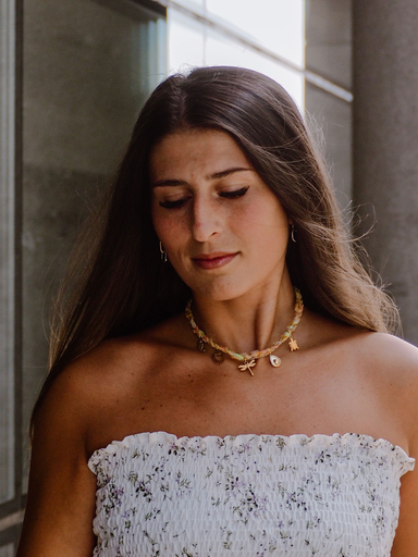 Collier Caroline léopard flashy libellule 